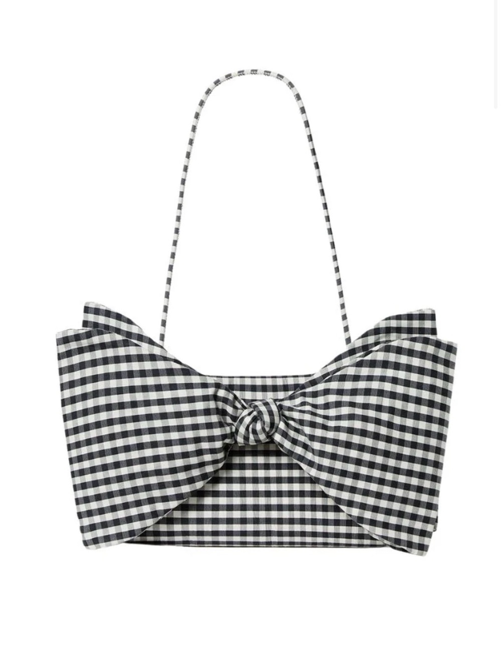 NWT Loeffler Randall Loop Mini Bag Gingham in Black & White